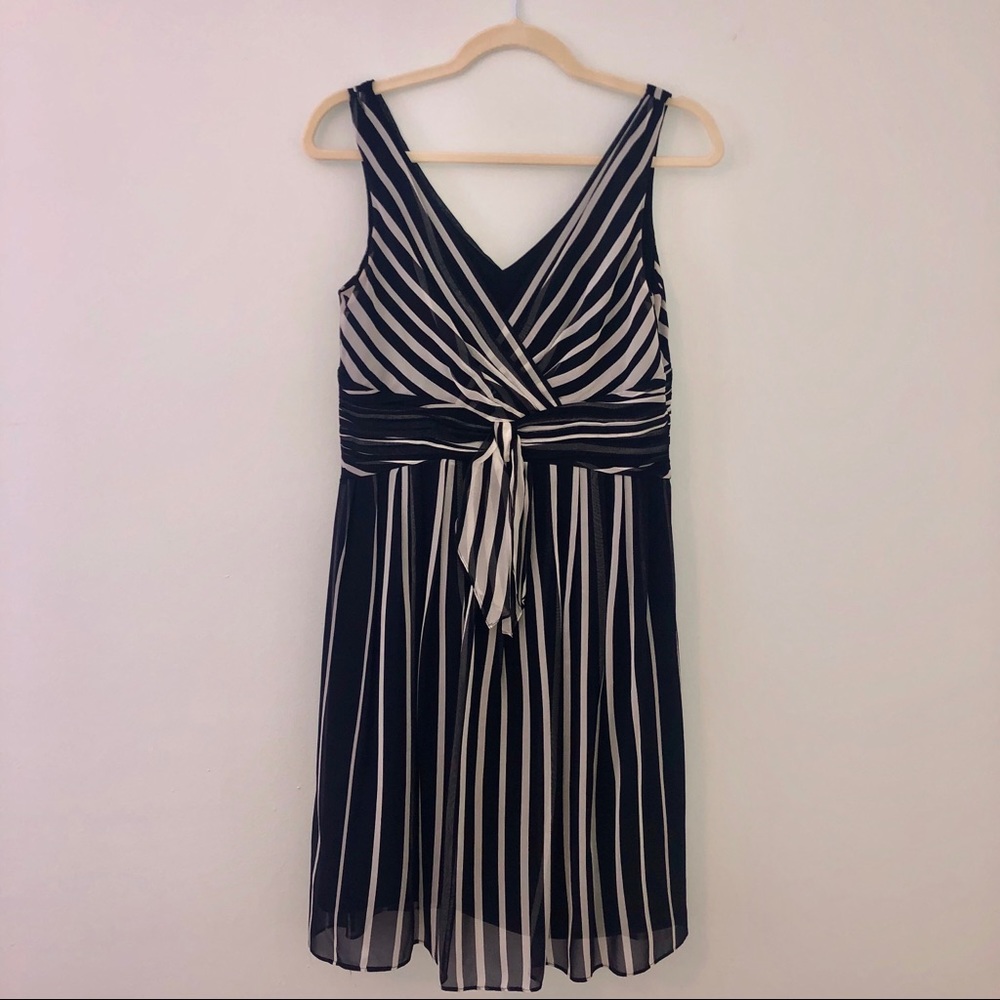 Ann Taylor Dress Navy and White 6P